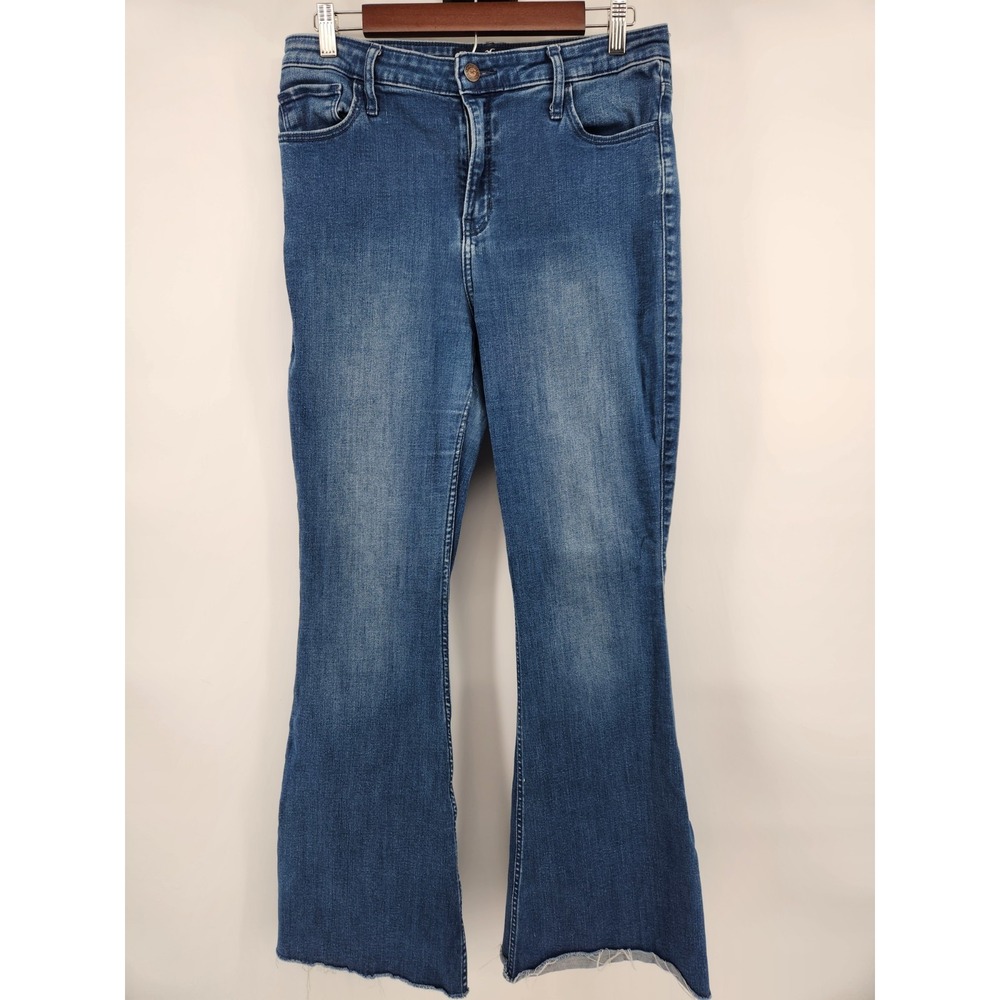 Hollister jeans 15R W32 L31 High-Rise‎ Flare, Plus Size , Distressed Hem VTG